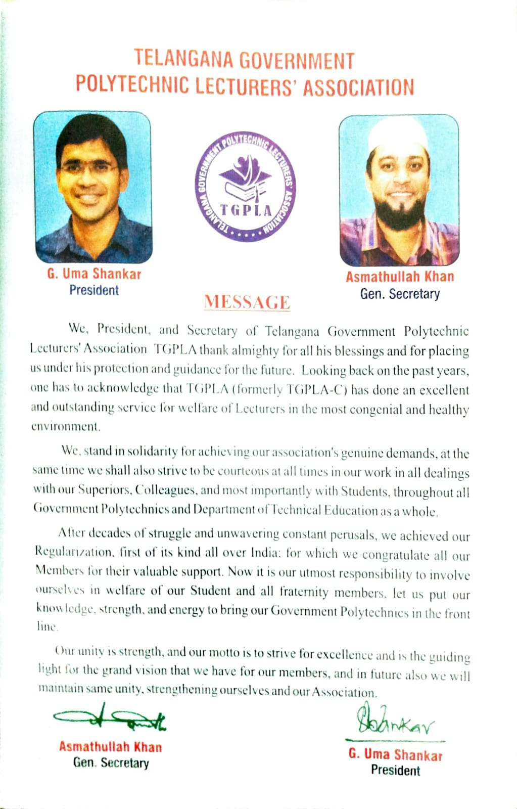 Telangana Government Polytechnic Lecturers Association